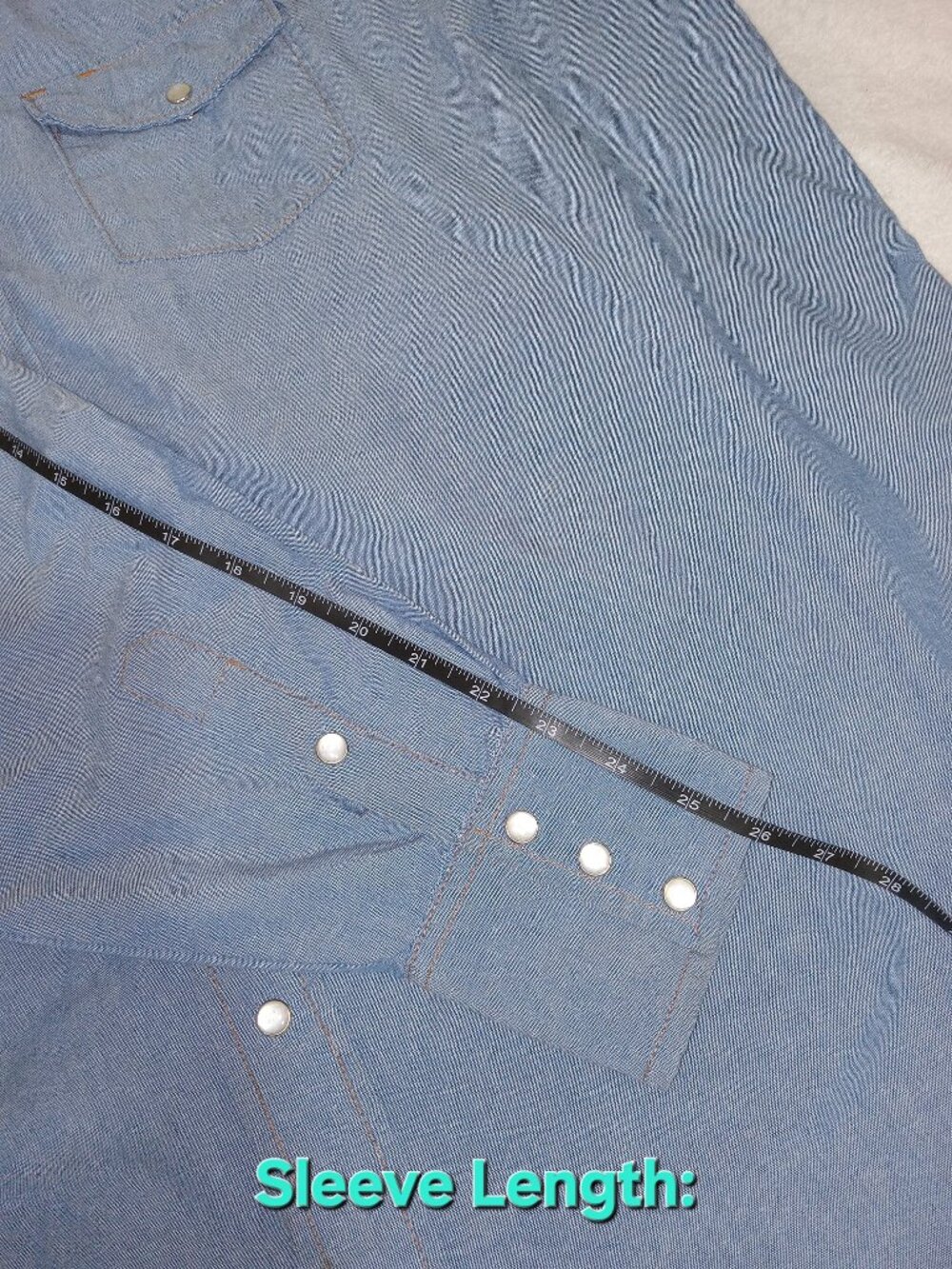 Vintage Big Smith Chambray Cowboy Western Pearl Snap Work Rancher Shirt 3XL - Picture 11 of 12